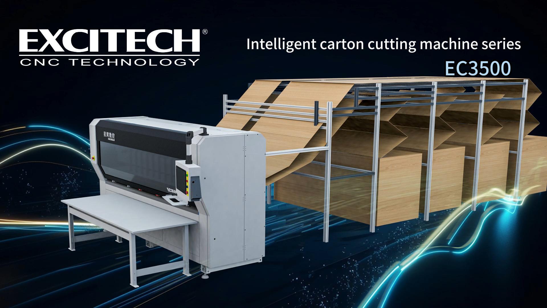 Excitech kartonnen snijmachine - EC3500-serie papiersnijder met acht papierbibliotheken en meerdere stations