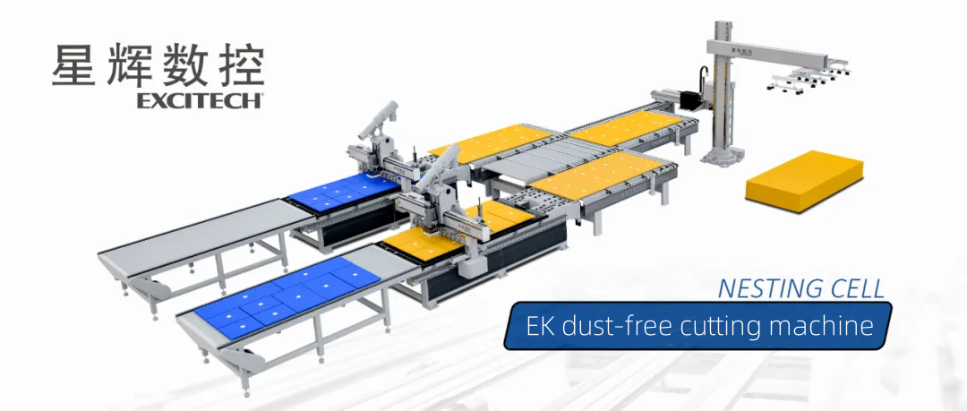 De EXCITECH stofvrije platensnijmachine vertegenwoordigt een grote vooruitgang in de houtbewerkings- en meubelindustrie.
