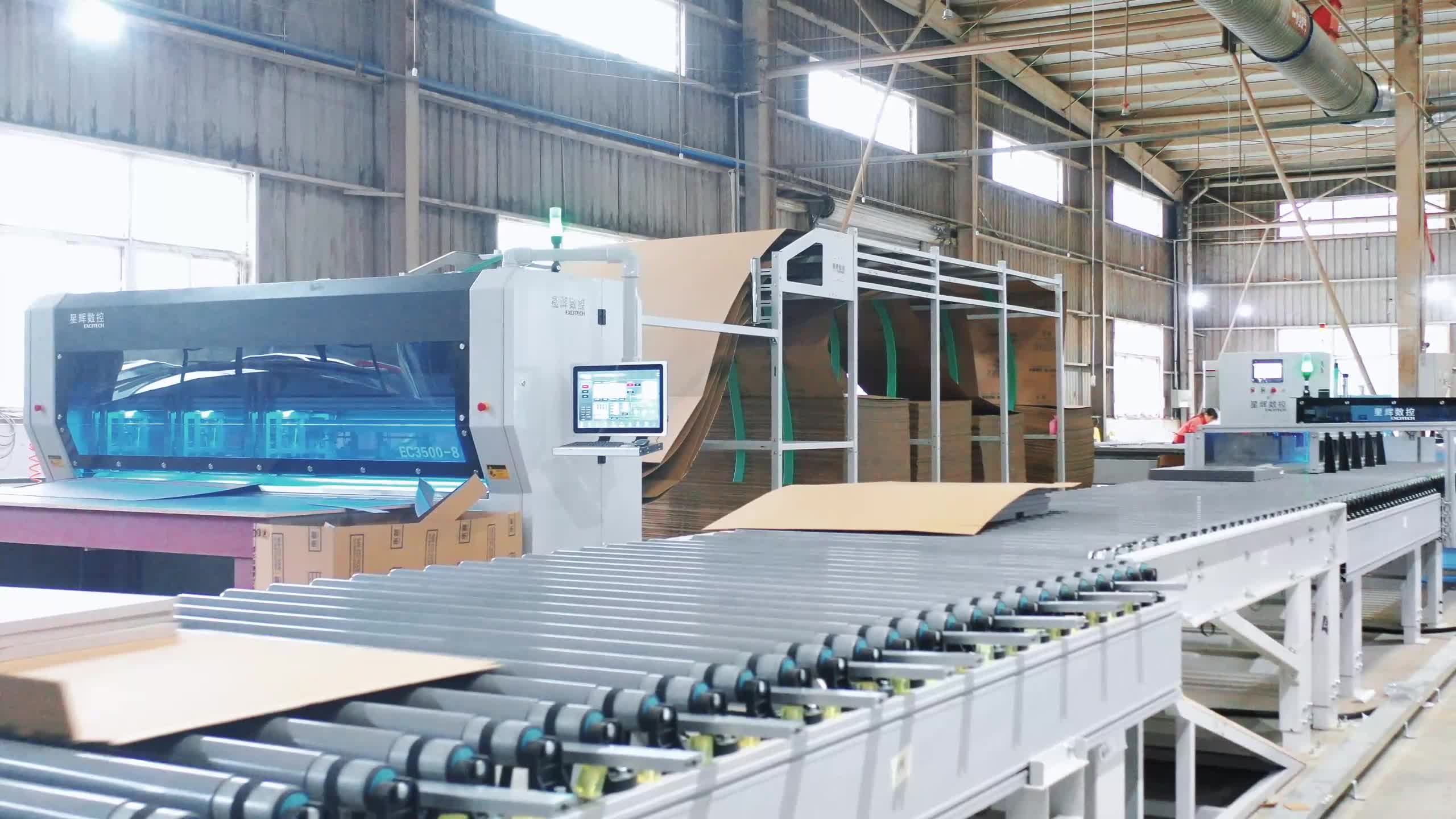 Case delen van Excitech CNC Sichuan Chengdu Impression Packaging Line Project.